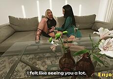 Arla and Sapphire's toy-filled lezzie playtime overflows with dildo action and pussy hunger