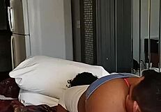 sexy curvy honey didn't know she was on her cycle so her pussy lick got messy
