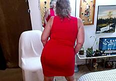 dawnskye1962 strips her huge hairy pussy and curvy body for antonio ripping clothes in retro pov