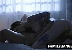 Stepsister sneaks into sister's bedroom for secret lesbian scissoring rocky emerson bella rolland