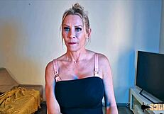 mature victoria teases with huge tits and slutty lingerie threesome