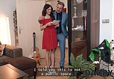 oh man, my sexy gf risks it all cheating with daddy next door while bf sleeps