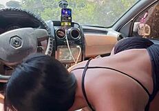 Beautiful Latina's Big Ass Bounces on Stranger's Cock in Car