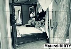 Secretly Caught Brunette MILF Fingers Pussy Then Rides Cock