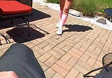 cheerleading stepdaughter sucks and rides stepdaddy's cock doggystyle creampie pov 😈