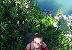 Petite Hottie Lost In Woods Sucks Monster Cock Sloppy After Rescue