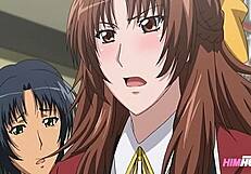 Teacher pounds pregnant student's big tits hentai!