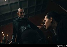 Cosplay Vampires Rip Leather In BDSM Lezdom Pussy Lick Domination