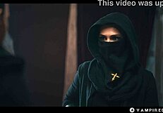 Cosplay Vampires Rip Leather In BDSM Lezdom Pussy Lick Domination