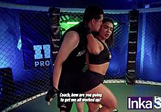 UFC trainer pounds colombian bodybuilder's huge ass with raw gym fury