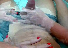 Me and Friend Lure Curvy Mature for Poolside Big Cock Threesome