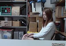 Will Cute Redhead Teen Thief Survive Mall Security's Hard Drilling Frenzy?