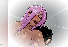 garnet takes a hot hentai creampie right in her big tits