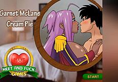 garnet takes a hot hentai creampie right in her big tits