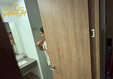 Spying Stepmom Salome Gil Sucks And Rides Stepson's Monster Cock While Hubby Away