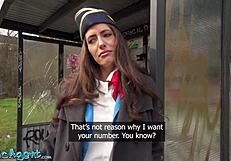 public agent catches big tits brunette air hostess coco bae for outdoor pov blowjob and hard fuck