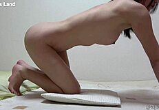 Hot Japanese Girl's Naked Yoga Workout Shows Off Natural Tits and Curves