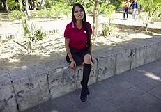 skinny latina skips class waiting for boyfriend but horny teacher beto convinces her to study his thick cock instead