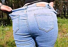 fucking fat bbw milf cristall gloss big ass anal close-up outdoors cum