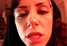 cheating nun in costume chats dirty about her taboo pregnant situation with family