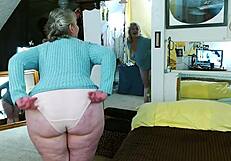 dawnskye1962 teases in pink panties before rubbing hairy pussy to wet orgasm