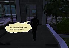 Skinny Cuckold Watches Pregnant Wife Cheat in Bold Cartoon Comic Story Part 1