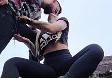 stepsis vacation beach blowjob deepthroats my monster cock sloppy