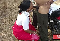 indian horny couple dives into passionate outdoor forest fuck