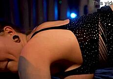perfect german femdom babe ass worship in latex fishnets boots teasing voyeur softcore