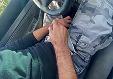 watch my unfaithful co-worker deepthroat cock in the car so well