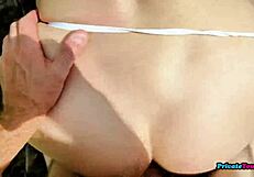 mature russian couple gets wild fucking deep in the forest with wet pussy doggystyle action