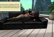 Skinny Cuckold Watches Pregnant Wife Cheat in Bold Cartoon Comic Story Part 1