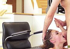 chanel preston takes james deens rough kitchen fuck facial on big tits