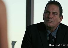 Rich Guy Pounds Tanned Brunette Babe's Tight Pussy Spooning Hard