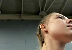 Extreme Public Gym Sucking Action!