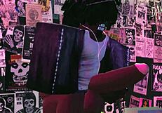 dami dances wild in the club jerking that big black monster cock emoji fire