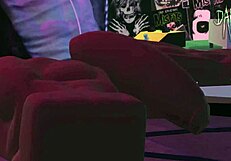 dami dances wild in the club jerking that big black monster cock emoji fire