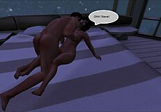 Skinny Cuckold Watches Pregnant Wife Cheat in Bold Cartoon Comic Story Part 1