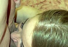 Step mom slurps monster cock to get stepson ready for pounding!