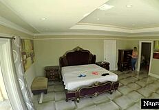 naughty nanny offers her wet mouth on boss's cock to save her job