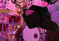 dami dances wild in the club jerking that big black monster cock emoji fire