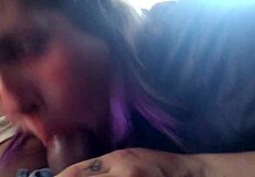 angry slut deepthroats stranger's cock on public bus