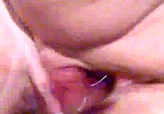 watch in slow motion as wife spreads shaved big pussy lips and plunges toy deep into dripping squirting hole up close