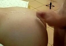 two students fuck hard doggystyle and cum on ass