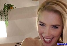 yo british milf in stockings sucks cock deep during steamy threesome action