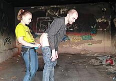 Mistress Anastasia strapons Sasha Earth outdoor fuck