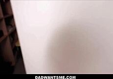 hot skinny teen stepdaughter cums hard on stepdad's huge cock pov