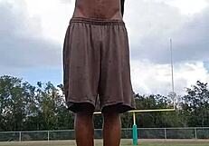 athletic brunette's good homemade dorm workout fitness session