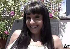 bruno pounds damaris' shaved pussy then fists her tight spanish asshole deep