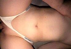 horny step-cousin bends over for creampie doggystyle begging to swallow every drop